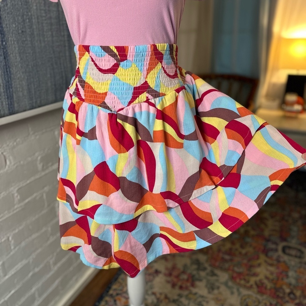 Torrid Bold Colorful Layered Ruffle Shorts - Picture 3 of 11